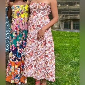 Free People Maxi Flower Strapless Dress